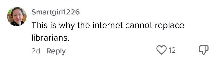 Comment from user Smartgirl1226 stating internet cannot replace librarians, related to 2025 summer reading list runs in newspapers. Comment from user Smartgirl1226 stating internet cannot replace librarians, related to 2025 summer reading list runs in newspapers.
