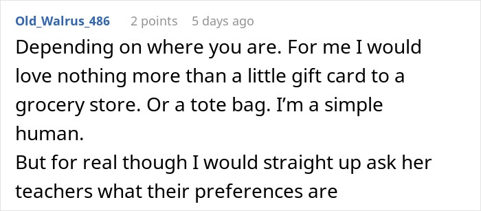 Reddit comment discussing gift ideas and preferences for Teacher Appreciation Week deals and special offers in 2025. Reddit comment discussing gift ideas and preferences for Teacher Appreciation Week deals and special offers in 2025.