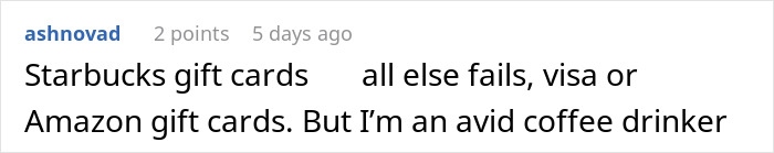 User comment discussing Starbucks and Amazon gift cards as deals or offers for Teacher Appreciation Week in 2025. User comment discussing Starbucks and Amazon gift cards as deals or offers for Teacher Appreciation Week in 2025.