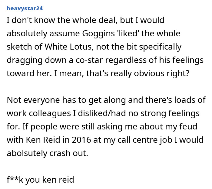 Alt text: Walton Goggins reacting strongly to feud questions about Aimee Lou Wood before abruptly ending the interview. Alt text: Walton Goggins reacting strongly to feud questions about Aimee Lou Wood before abruptly ending the interview.