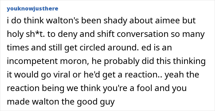 Text post discussing Walton Goggins and Aimee Lou Wood feud questions in a heated and controversial tone. Text post discussing Walton Goggins and Aimee Lou Wood feud questions in a heated and controversial tone.