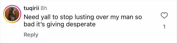 Comment on social media saying need yall to stop lusting over my man, reflecting conversation about former band member looks unrecognizable. Comment on social media saying need yall to stop lusting over my man, reflecting conversation about former band member looks unrecognizable.