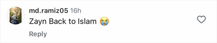 Comment on social media showing a user mentioning a former band member looking unrecognizable with an emotional emoji. Comment on social media showing a user mentioning a former band member looking unrecognizable with an emotional emoji.