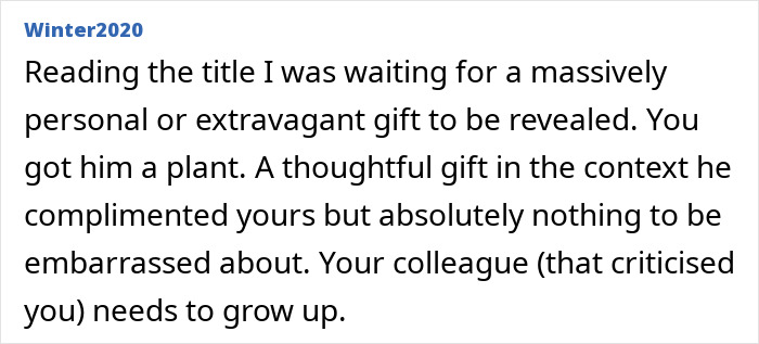 Man gifting a small green plant to his male colleague in an office setting, showing thoughtful workplace gesture. Man gifting a small green plant to his male colleague in an office setting, showing thoughtful workplace gesture.