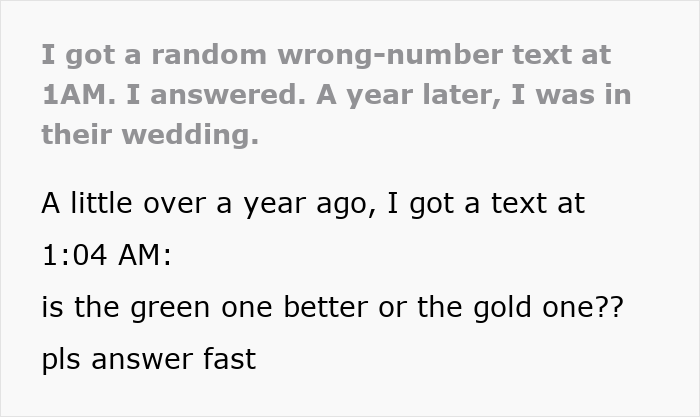 Guy Replies To Stranger's Text At 1AM, A Year Later Dances At Her Wedding As Her "Text Goblin" Guy Replies To Stranger's Text At 1AM, A Year Later Dances At Her Wedding As Her "Text Goblin"