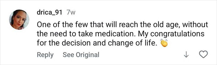 Comment praising a woman's decision and lifestyle change in a discussion about her bodybuilding transformation. Comment praising a woman's decision and lifestyle change in a discussion about her bodybuilding transformation.