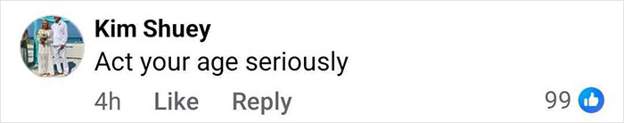 Comment from Kim Shuey saying Act your age seriously on a social media post about Jennifer Lopez slammed after revealing her pubic area during concert. Comment from Kim Shuey saying Act your age seriously on a social media post about Jennifer Lopez slammed after revealing her pubic area during concert.