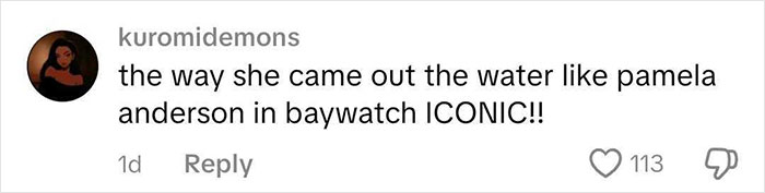 Comment comparing Kim Kardashian's bikini look on honeymoon to Pamela Anderson in Baywatch, highlighting iconic style. Comment comparing Kim Kardashian's bikini look on honeymoon to Pamela Anderson in Baywatch, highlighting iconic style.