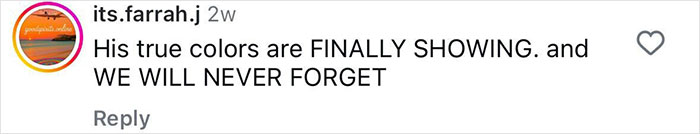Comment saying his true colors are finally showing and we will never forget on a social media post about Diddy's aged look in court. Comment saying his true colors are finally showing and we will never forget on a social media post about Diddy's aged look in court.