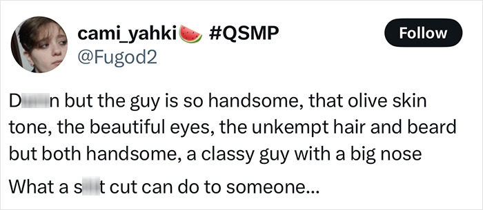 Tweet discussing a homeless man's makeover, mentioning unkempt hair and beard, and reaction to barber's controversial haircut. Tweet discussing a homeless man's makeover, mentioning unkempt hair and beard, and reaction to barber's controversial haircut.
