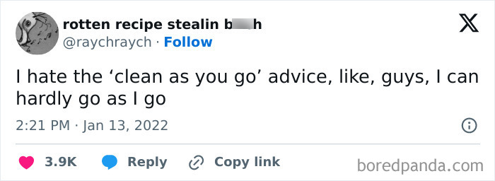 Funny meme text humor about struggling with clean as you go advice from circle of idiots meme collection.