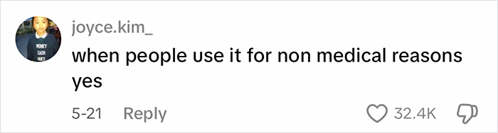Screenshot of a social media comment discussing opinions on using Ozempic for weight loss. Screenshot of a social media comment discussing opinions on using Ozempic for weight loss.