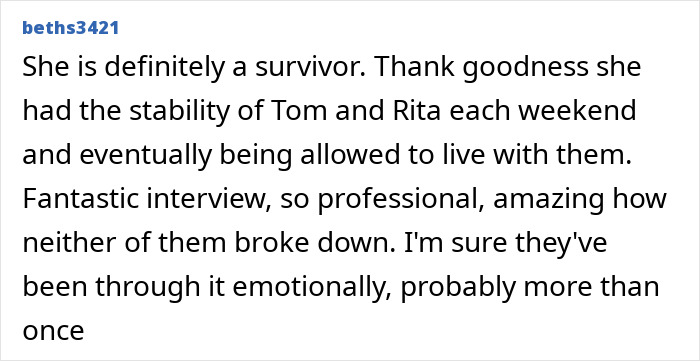 Commenter reflecting on Tom Hanks' stability during his daughter's childhood amid confusion and violence. Commenter reflecting on Tom Hanks' stability during his daughter's childhood amid confusion and violence.