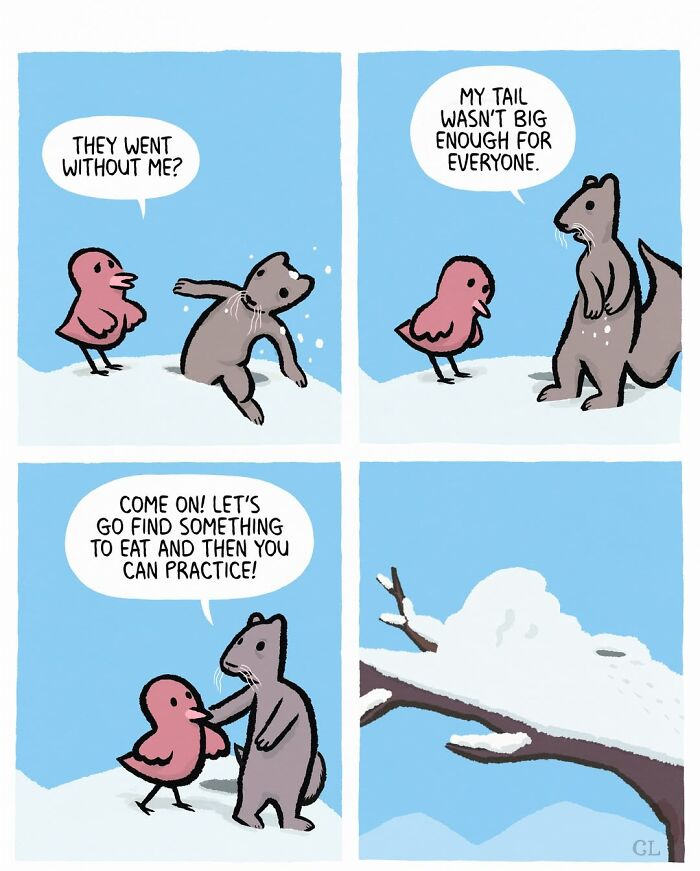 Ruby and Mo comic panel showing a touching moment about love, loss, and healing between two animal characters.