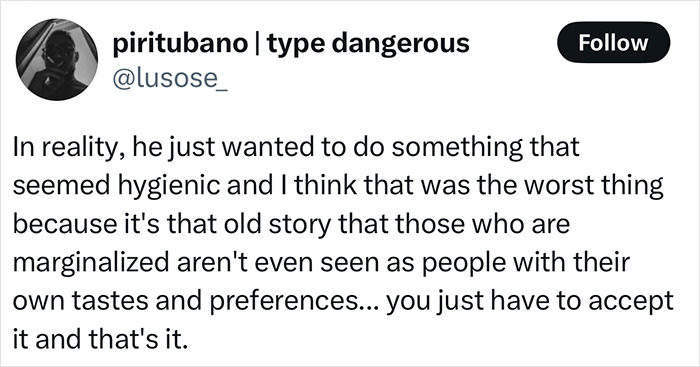 Tweet text discussing a homeless man’s makeover and the backlash a barber faced for changing his appearance. Tweet text discussing a homeless man’s makeover and the backlash a barber faced for changing his appearance.