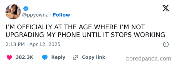 British comedy post about phone upgrades and aging, showcasing hilarious British people being the best comedians.