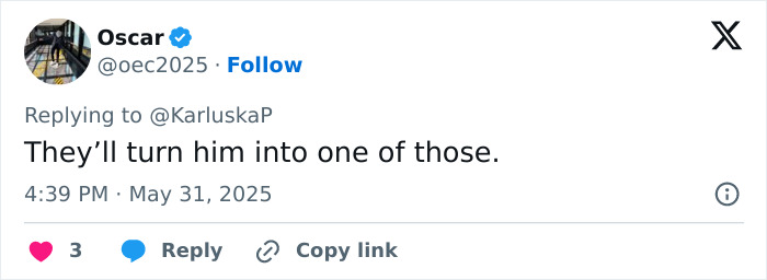 Tweet reply on social media reacting to tourist damaging 2000-year-old statues after jumping into an 18-foot pit.