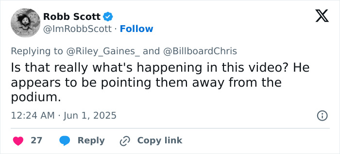 Twitter post by Robb Scott discussing transgender athlete pointed away from podium after rivals refuse to share space. Twitter post by Robb Scott discussing transgender athlete pointed away from podium after rivals refuse to share space.