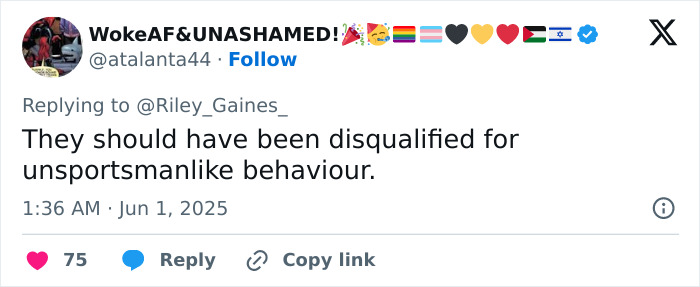 Tweet showing massive support for transgender athlete after cis rivals refuse to share podium, highlighting sportsmanship debate. Tweet showing massive support for transgender athlete after cis rivals refuse to share podium, highlighting sportsmanship debate.