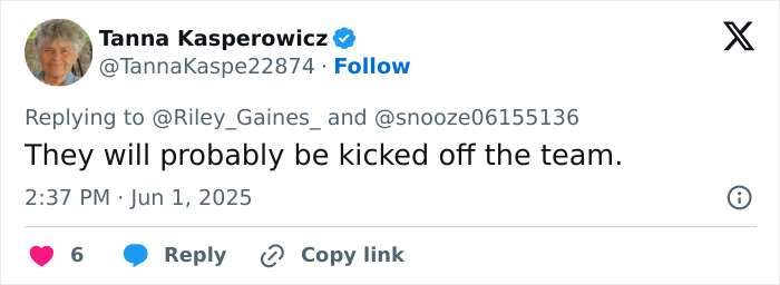 Screenshot of a tweet discussing support for transgender athlete after cis rivals refuse to share podium at competition. Screenshot of a tweet discussing support for transgender athlete after cis rivals refuse to share podium at competition.
