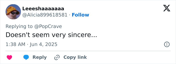 User comment on social media expressing doubt about sincerity in Chris Pratt sparks heated reactions over tribute. User comment on social media expressing doubt about sincerity in Chris Pratt sparks heated reactions over tribute.