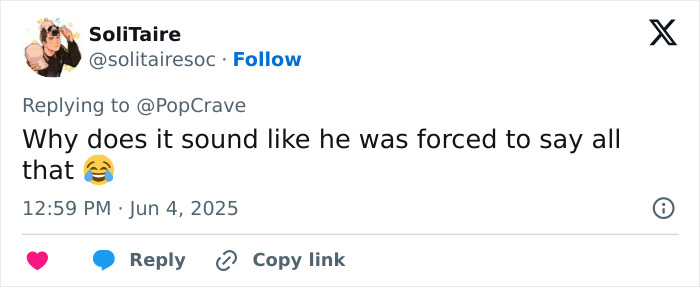 Screenshot of a tweet reacting to Chris Pratt’s callous tribute to Parks and Rec co-star’s passing with skepticism. Screenshot of a tweet reacting to Chris Pratt’s callous tribute to Parks and Rec co-star’s passing with skepticism.