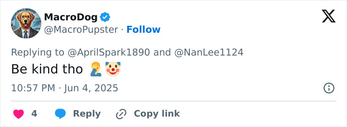 Screenshot of a tweet replying to a message with the text Be kind tho and emojis, related to vile woman teacher controversy. Screenshot of a tweet replying to a message with the text Be kind tho and emojis, related to vile woman teacher controversy.