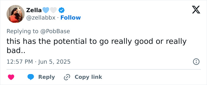 User tweet replying about Taylor Swift as Dorothy in Wicked movie, sharing mixed fan reactions and anticipation. User tweet replying about Taylor Swift as Dorothy in Wicked movie, sharing mixed fan reactions and anticipation.
