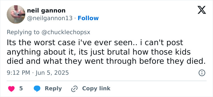 Screenshot of a tweet describing a tragic case related to a dad who suffocated three daughters and the investigation details. Screenshot of a tweet describing a tragic case related to a dad who suffocated three daughters and the investigation details.
