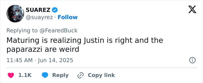 Tweet about Justin Bieber’s viral paparazzi exchange, highlighting his declaration as a real dad, husband, and man. Tweet about Justin Bieber’s viral paparazzi exchange, highlighting his declaration as a real dad, husband, and man.
