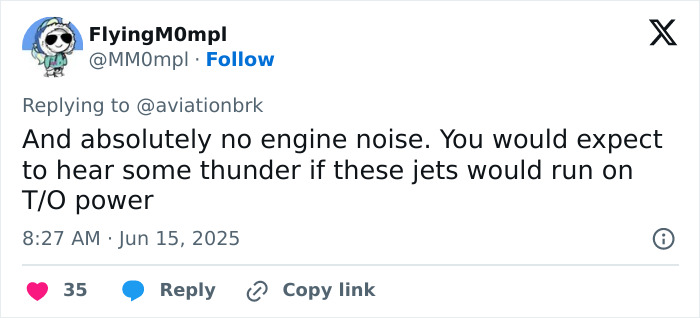 Screenshot of a tweet discussing the eerie silence and lack of engine noise from the Air India plane before the crash. Screenshot of a tweet discussing the eerie silence and lack of engine noise from the Air India plane before the crash.