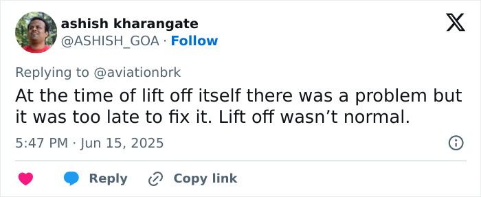 Twitter reply from ashish kharangate discussing Air India plane lift off problems before crash in a detailed comment. Twitter reply from ashish kharangate discussing Air India plane lift off problems before crash in a detailed comment.
