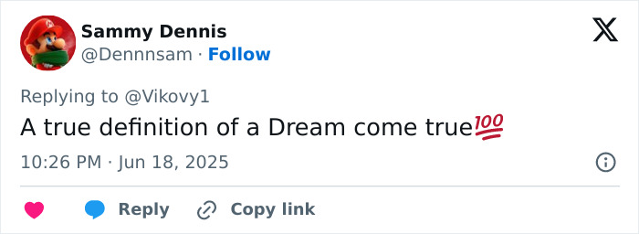 Screenshot of a social media reply by Sammy Dennis commenting on a thirst trap post linked to a 17-year-old controversy. Screenshot of a social media reply by Sammy Dennis commenting on a thirst trap post linked to a 17-year-old controversy.