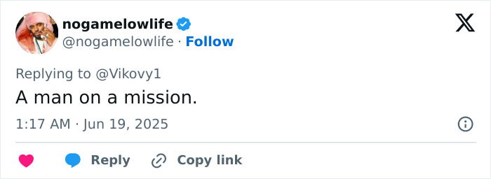 Screenshot of a tweet from user nogamelowlife replying with a comment on a thirst trap amid relationship controversy. Screenshot of a tweet from user nogamelowlife replying with a comment on a thirst trap amid relationship controversy.