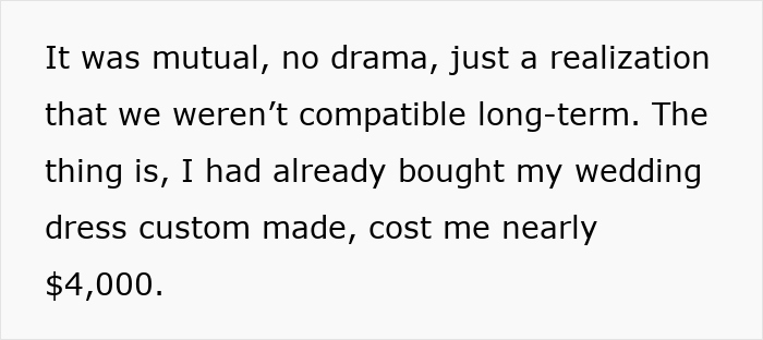 Wedding dress dilemma shared between sisters, highlighting custom gown costs and underlying family drama. Wedding dress dilemma shared between sisters, highlighting custom gown costs and underlying family drama.