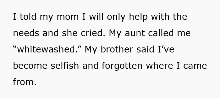 Text message revealing a teacher criticized as whitewashed and selfish after stopping paying family’s bills. Text message revealing a teacher criticized as whitewashed and selfish after stopping paying family’s bills.