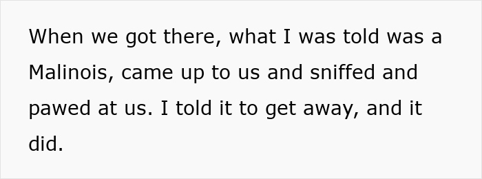 Text describing a kid’s birthday where the mom demands the dog be locked away for safety and order.
