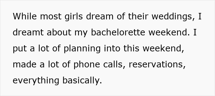 Bride’s dream bachelorette weekend turns lonely as friends rebel against her strict rules and detailed planning efforts. Bride’s dream bachelorette weekend turns lonely as friends rebel against her strict rules and detailed planning efforts.