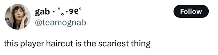 Twitter post by user gab criticizing a player's haircut amid a viral downgrade homeless man makeover debate. Twitter post by user gab criticizing a player's haircut amid a viral downgrade homeless man makeover debate.