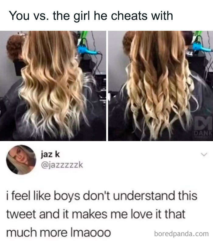 Meme comparing two hairstyles with text about misunderstanding, illustrating humor to explain the joke in memes.