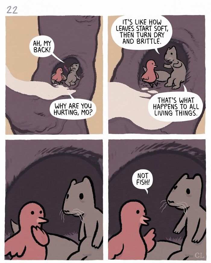 Ruby and Mo comic panel showing a touching conversation about love, loss, and healing between two characters.