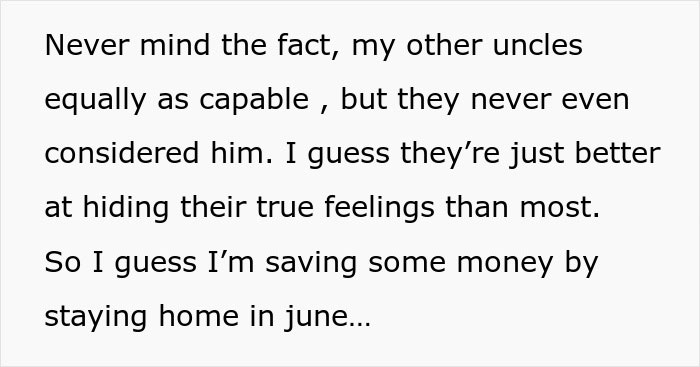 Text excerpt about a woman realizing she's invited to the family holiday mainly to babysit, affecting her plans. Text excerpt about a woman realizing she's invited to the family holiday mainly to babysit, affecting her plans.