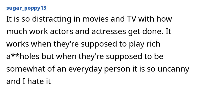Screenshot of a social media comment criticizing the distracting appearance of actors with an entirely visible ribcage look. Screenshot of a social media comment criticizing the distracting appearance of actors with an entirely visible ribcage look.