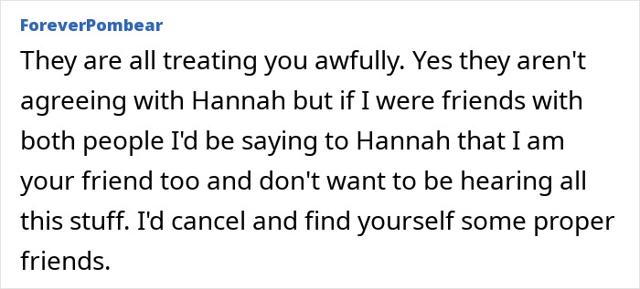 Comment criticizing treatment in a 10-year friendship, advising to cancel and find proper friends amid conflict and numb behavior. Comment criticizing treatment in a 10-year friendship, advising to cancel and find proper friends amid conflict and numb behavior.