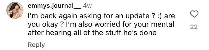 Comment from emmys.journal asking for an update and expressing concern for mental health after hearing about Diddy's alleged threat in court. Comment from emmys.journal asking for an update and expressing concern for mental health after hearing about Diddy's alleged threat in court.