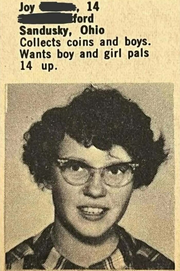 Vintage photo of a 14-year-old girl from Sandusky, Ohio with a brief personal description reflecting history.