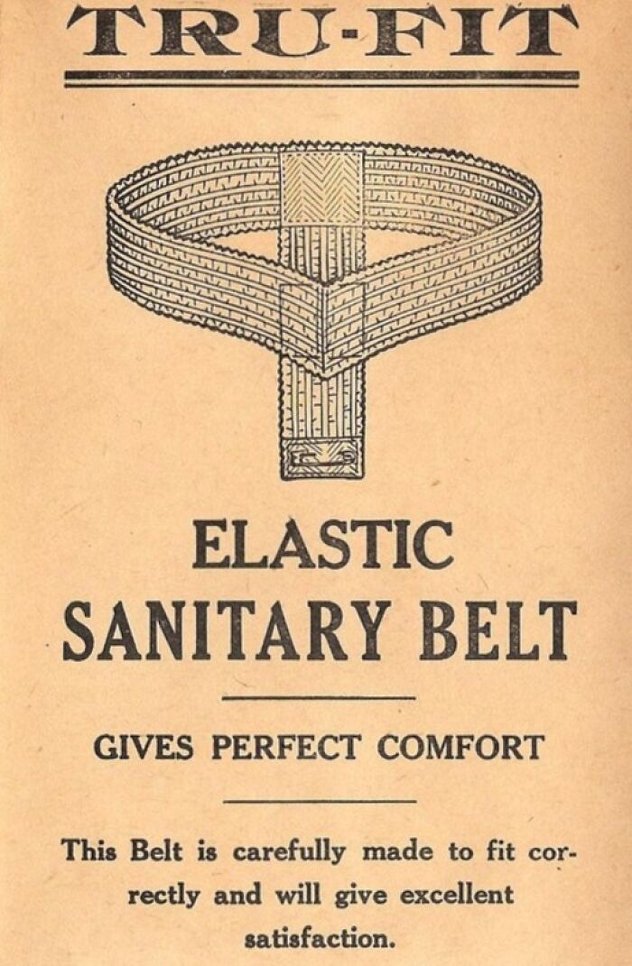 Vintage advertisement for an elastic sanitary belt, highlighting world-changing inventions by people of color.