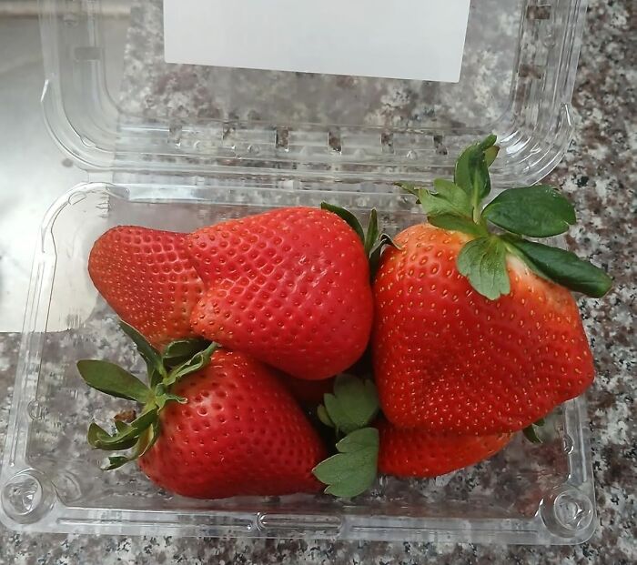 Fresh strawberries in a clear plastic container highlighting Amazon Fresh staples that are secretly cheaper than big box stores.