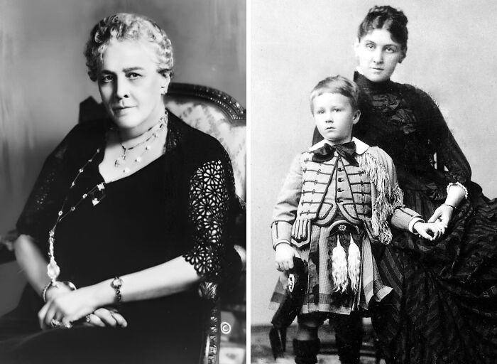 Black and white portraits of remarkable mothers and their children, highlighting influential women who shaped the world.