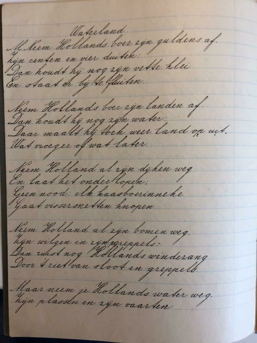 Handwritten text on lined paper showcasing perfect handwriting examples in cursive style and neat formatting.